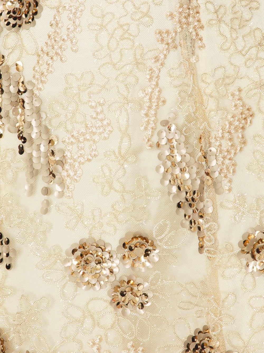 For Love And Lemons Ivory & Gold Sequin Lace Mini Dress - Picture 3 of 4